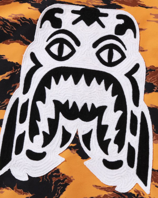 Pánské Kabáty Bape Tiger Camo Long MA-1 Oranžové | 63489QGKF