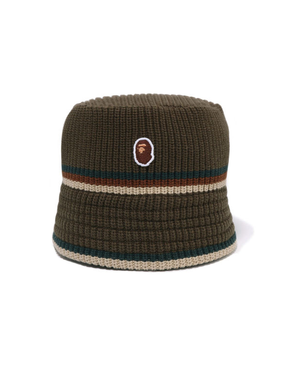 Pánské Klobouky Bape Ape Head One Point Crusher Tmavě Hnědožlutý | 25904KGUD