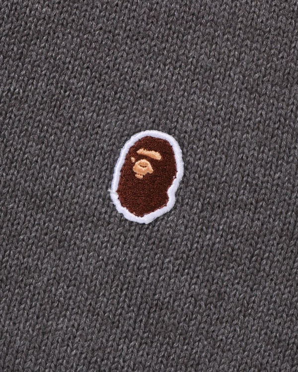 Pánské Knitwear Bape Ape Head One Point Šedé | 26140NSEZ