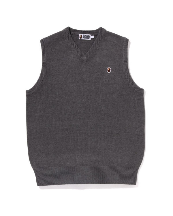 Pánské Knitwear Bape Ape Head One Point Šedé | 26140NSEZ