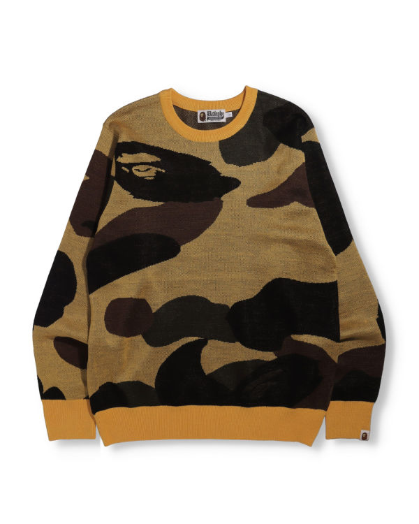 Pánské Knitwear Bape Giant 1st Camo Široké Fit Hnědožlutý | 82635RCDA