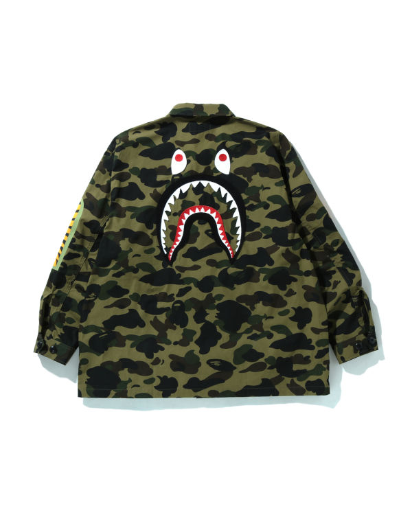 Pánské Košile Bape 1st Camo Shark Relaxed Fit Military Zelene | 20387EZYH