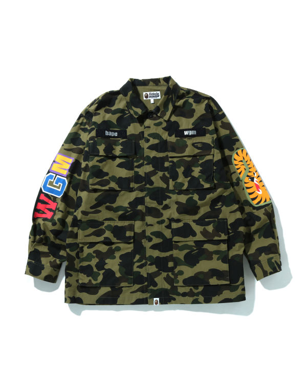 Pánské Košile Bape 1st Camo Shark Relaxed Fit Military Zelene | 20387EZYH