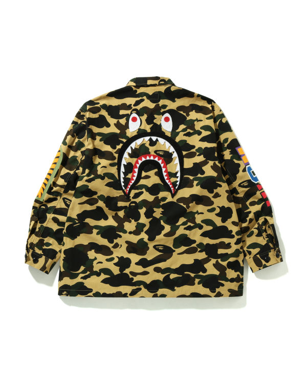Pánské Košile Bape 1st Camo Shark Relaxed Fit Military Žluté | 94830FBLJ
