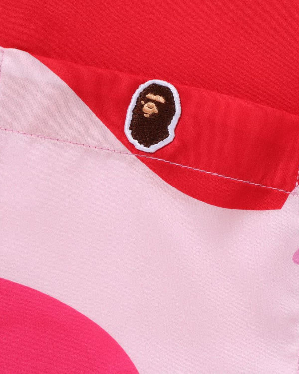Pánské Košile Bape ABC Camo Open Collar Růžové | 06924ALNC