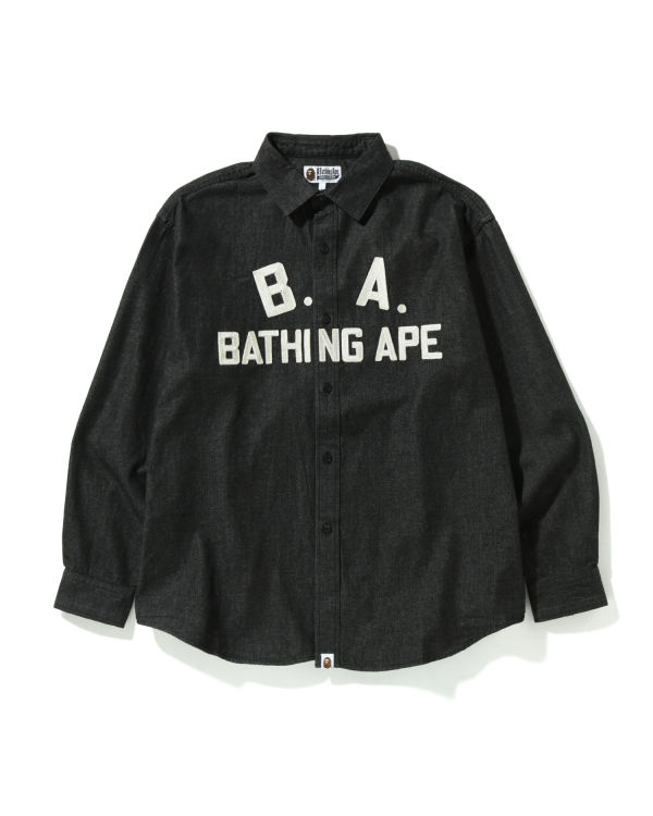 Pánské Košile Bape B.A Loose Fit Denim Černé | 10649ACGD
