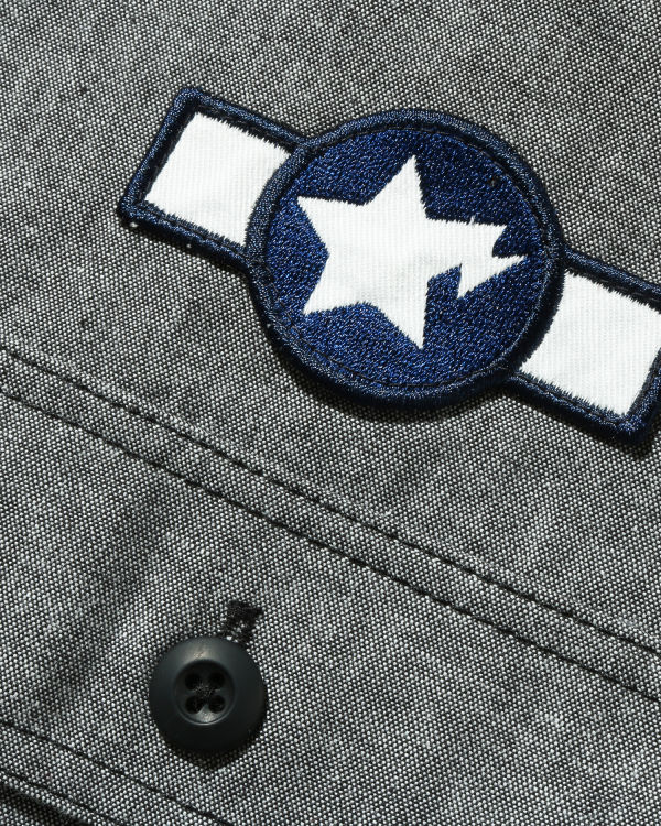 Pánské Košile Bape Busy Shark Chambray Relaxed Fit Černé | 72431YLRU