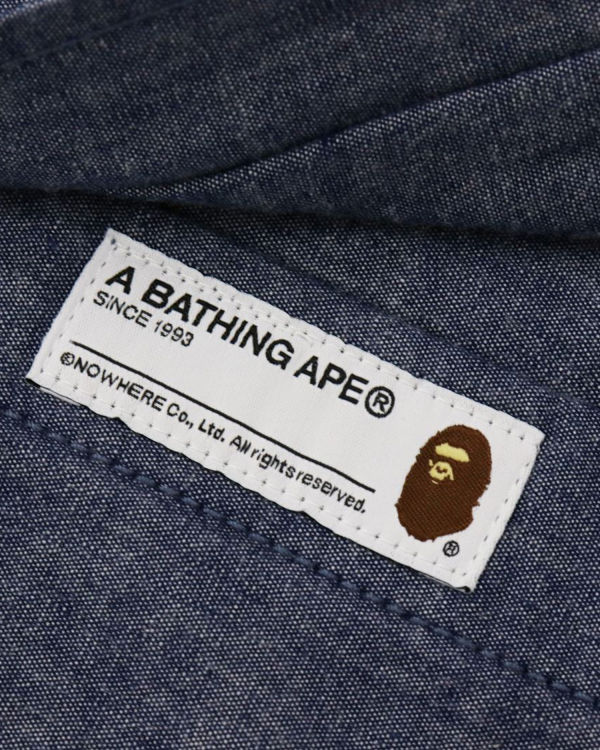 Pánské Košile Bape Chambray Loose Fit Blankyt | 03695ZAWH