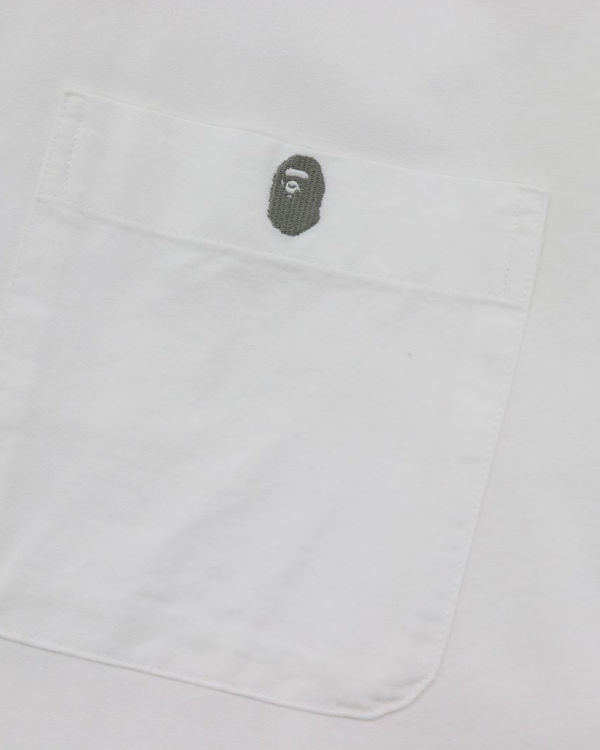 Pánské Košile Bape Chambray Loose Fit Bílé | 95204JPFW