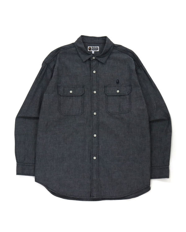 Pánské Košile Bape Chambray Loose Fit Černé | 05913SBRF