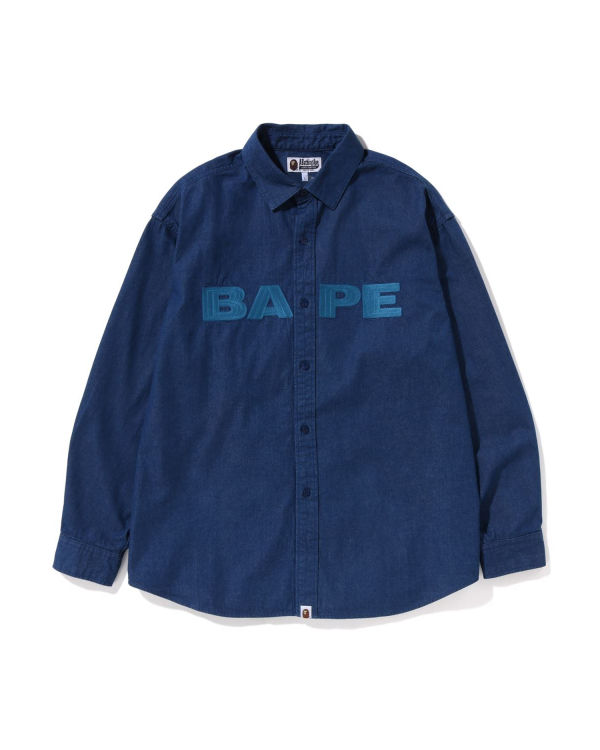 Pánské Košile Bape Denim Loose Fit Tmavě Blankyt Blankyt | 31709RUHD
