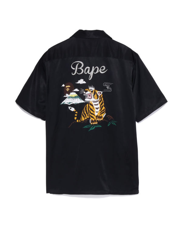 Pánské Košile Bape Japan Culture Open Collar Černé | 40823UNTM