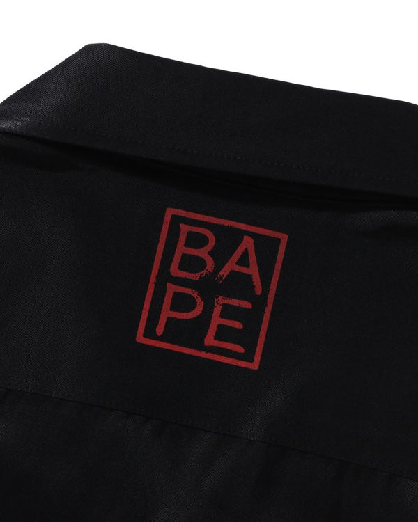 Pánské Košile Bape Japanese Motif Relaxed Fit S/S Černé | 61782HAMY