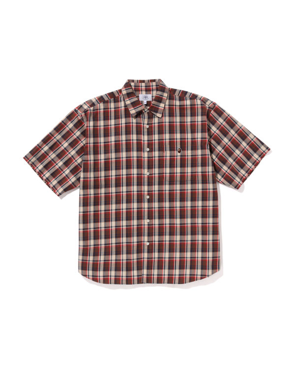 Pánské Košile Bape Mini Check Loose Fit S/S Světle Červené | 18240GFRB