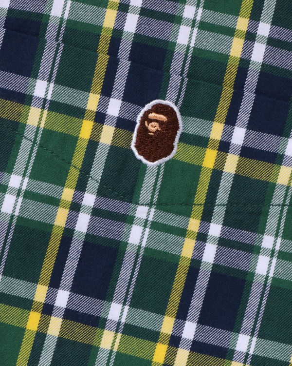 Pánské Košile Bape Mini Check Loose Fit Tyrkysové | 26079VIBE
