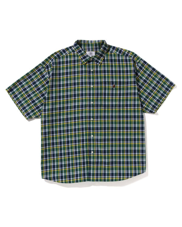 Pánské Košile Bape Mini Check Loose Fit S/S Zelene | 30865FGQS