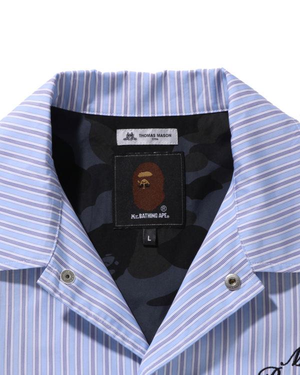 Pánské Košile Bape Thomas Mason Stripe Coach Blankyt | 45793JRYZ