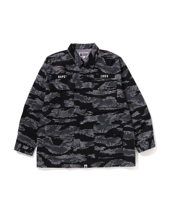 Pánské Košile Bape Tiger Camo Relaxed Fit Military Černé | 32891OVMN