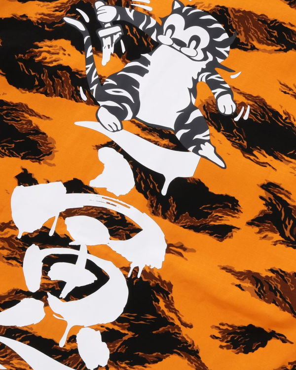 Pánské Košile Bape Tiger Camo Relaxed Fit Military Oranžové | 63527PMQD