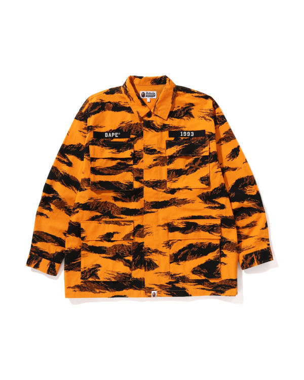 Pánské Košile Bape Tiger Camo Relaxed Fit Military Oranžové | 63527PMQD