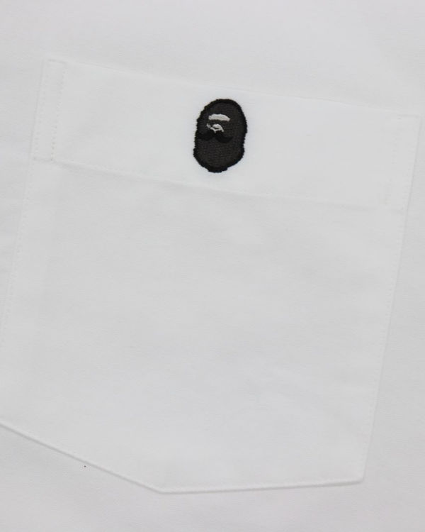 Pánské Košile Bape Široké Logo Print Bílé | 30521PQHL