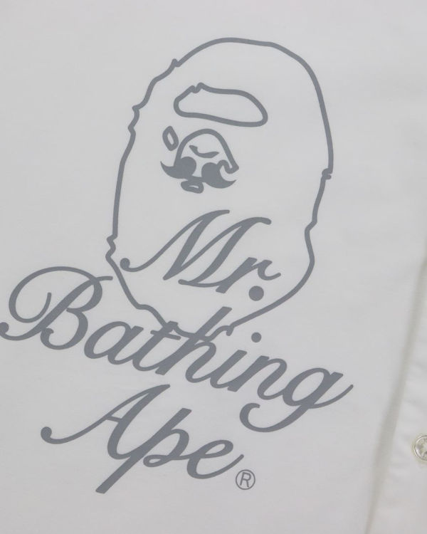 Pánské Košile Bape Široké Logo Print Bílé | 30521PQHL