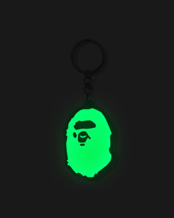 Pánské Kroužky Na Klíče Bape Ape Head Reflective Zelene | 57213ZMFA
