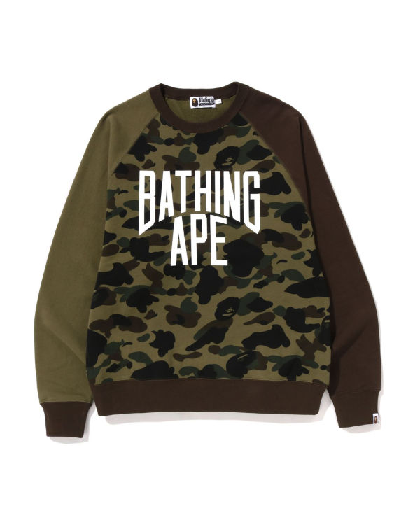 Pánské Mikiny Bape 1st Camo Crazy Bathing Ape Relaxed Fit Crewneck Zelene | 13520DMGW