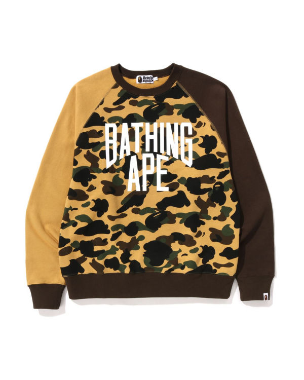 Pánské Mikiny Bape 1st Camo Crazy Bathing Ape Relaxed Fit Crewneck Žluté | 37618EBOZ