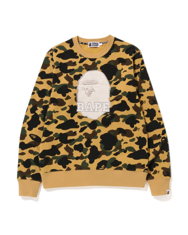 Pánské Mikiny Bape 1st Camo Crewneck Žluté | 38209VWLK