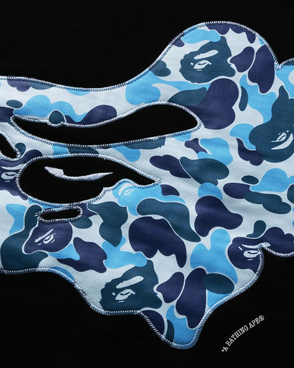 Pánské Mikiny Bape ABC Camo Patch Relaxed Fit Crewneck Černé | 32916WOXS