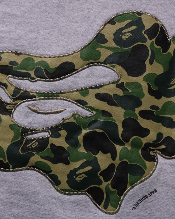 Pánské Mikiny Bape ABC Camo Patch Relaxed Fit Crewneck Šedé | 46051NELD