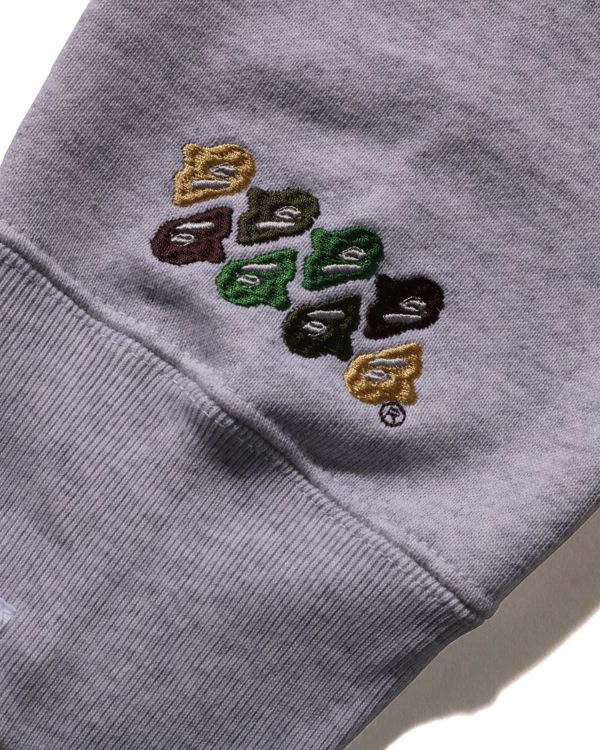 Pánské Mikiny Bape ABC Camo Patch Relaxed Fit Crewneck Šedé | 46051NELD
