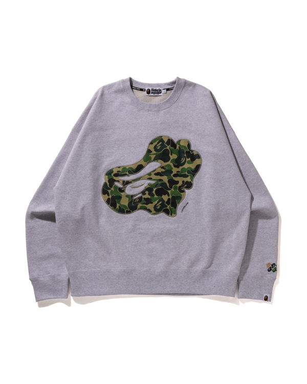 Pánské Mikiny Bape ABC Camo Patch Relaxed Fit Crewneck Šedé | 46051NELD