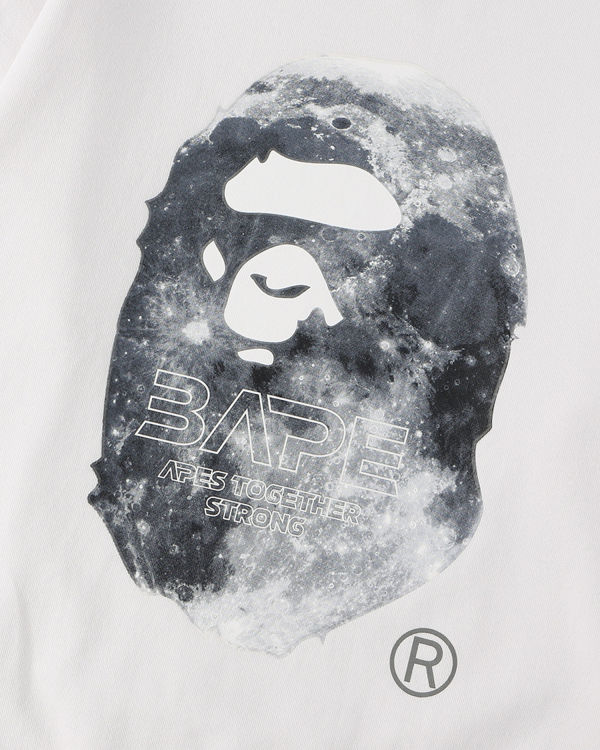 Pánské Mikiny Bape Ape Head Moon Crewneck Bílé | 68741BVQR