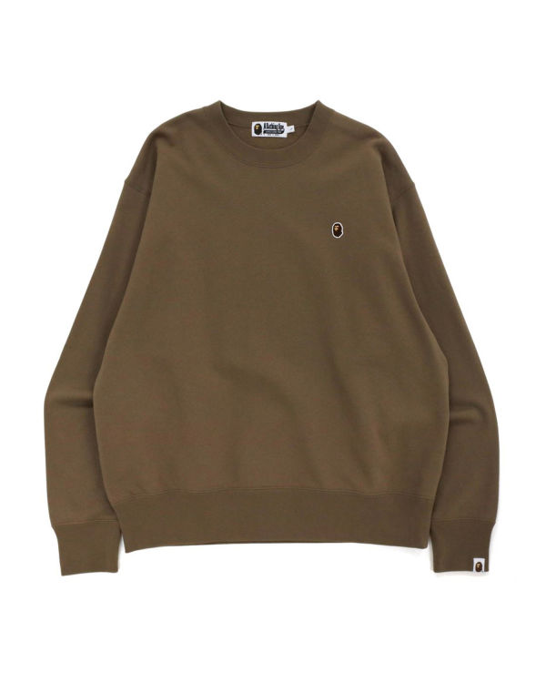 Pánské Mikiny Bape Ape Head One Point Relaxed Fit Crew Neck Hnědé | 52410XRDB