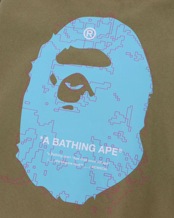 Pánské Mikiny Bape Big Ape Head Digitální Mosaic Šedé Hnědé | 80371DVWB