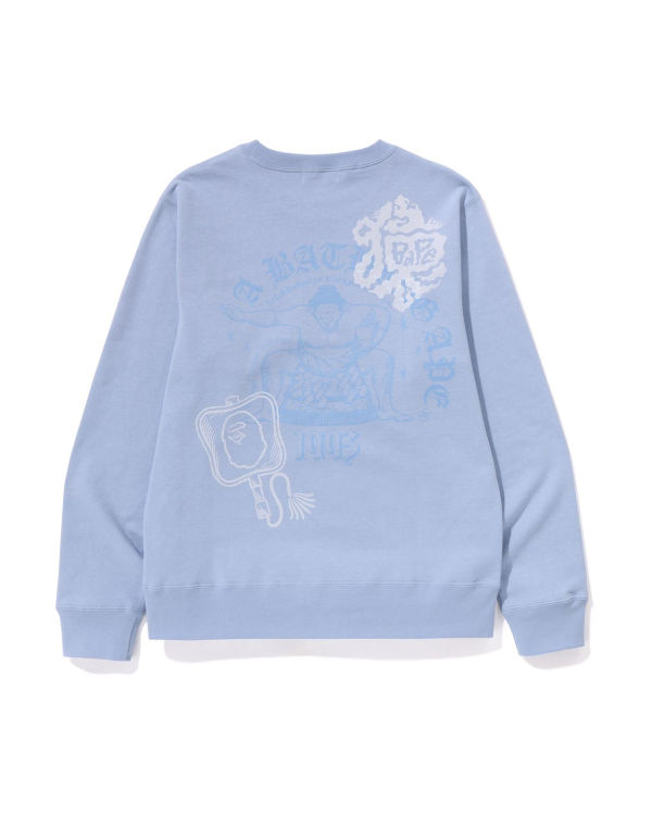Pánské Mikiny Bape Japan Culture Sumo Crewneck Blankyt | 65017PZRY