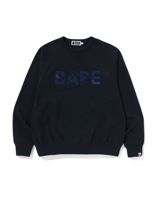 Pánské Mikiny Bape Patch Relaxed Fit Crewneck Tmavě Blankyt Blankyt | 76905XKAD
