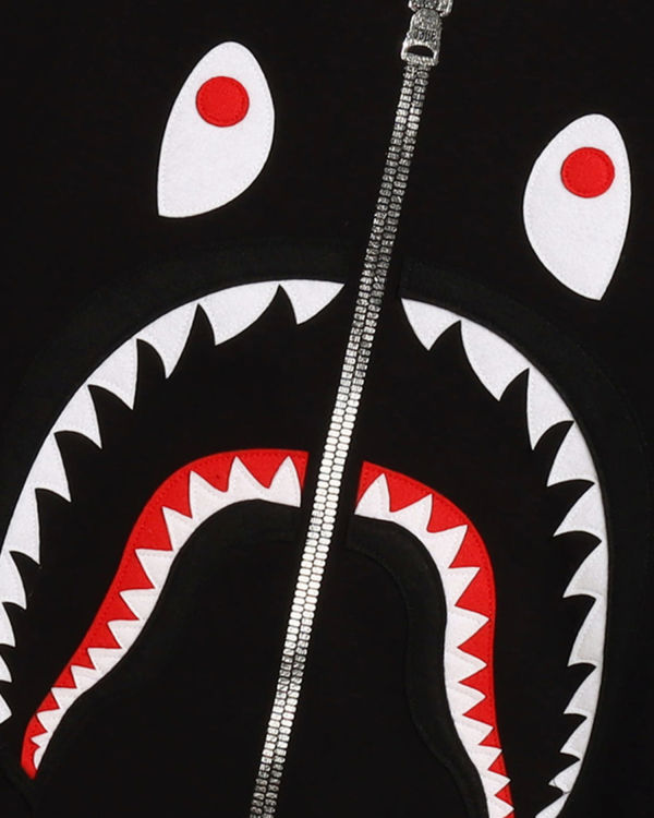 Pánské Mikiny Bape Patched Shark Crewneck Černé | 03652GPXT