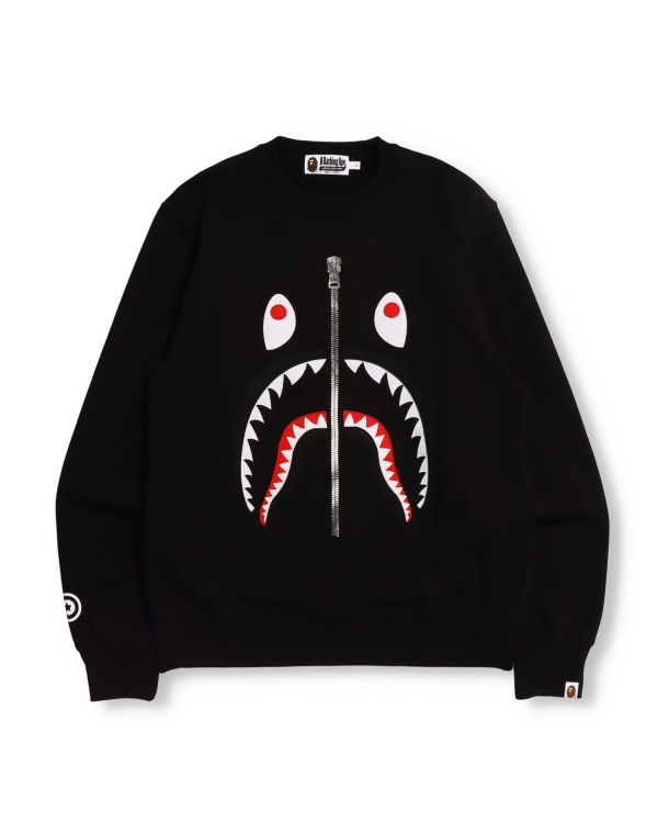 Pánské Mikiny Bape Patched Shark Crewneck Černé | 03652GPXT