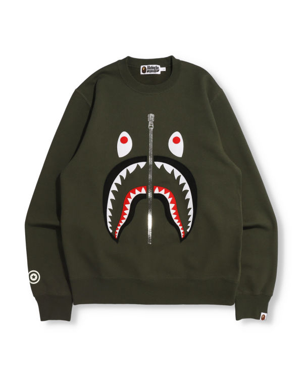Pánské Mikiny Bape Patched Shark Crewneck Zelene | 37021WKHI
