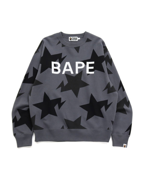 Pánské Mikiny Bape STA Pattern Relaxed Fit Crewneck Černé | 37056CHYR