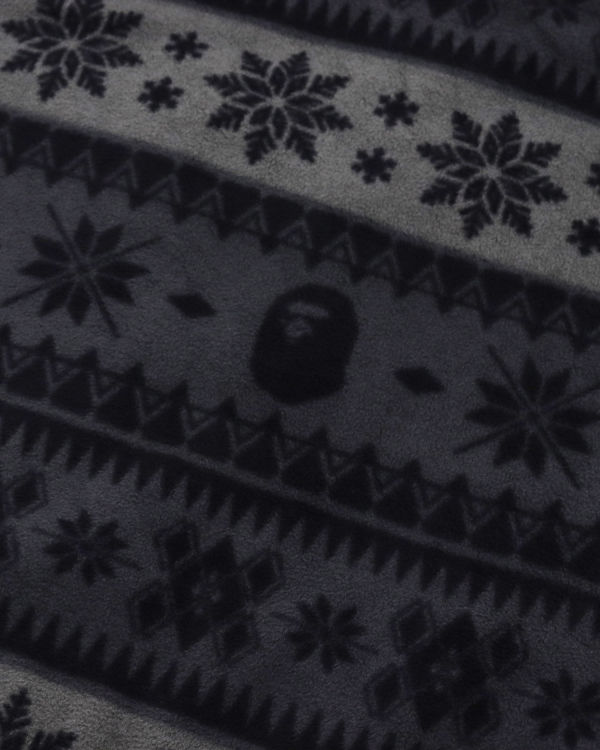 Pánské Mikiny Bape Snow Pattern Relaxed Fit Zip Fleece Černé | 05731NLAR