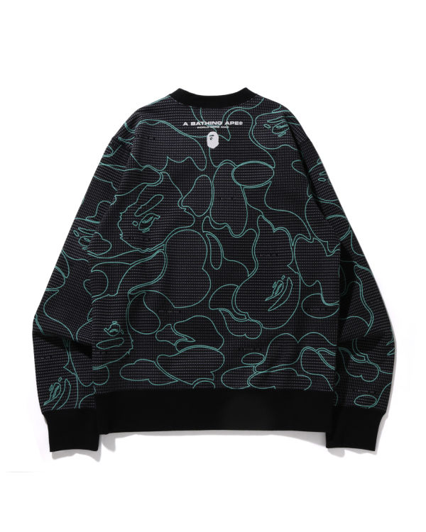 Pánské Mikiny Bape Text Code Camo Crewneck Černé | 14658WKEP