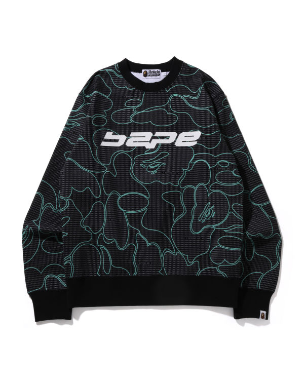 Pánské Mikiny Bape Text Code Camo Crewneck Černé | 14658WKEP