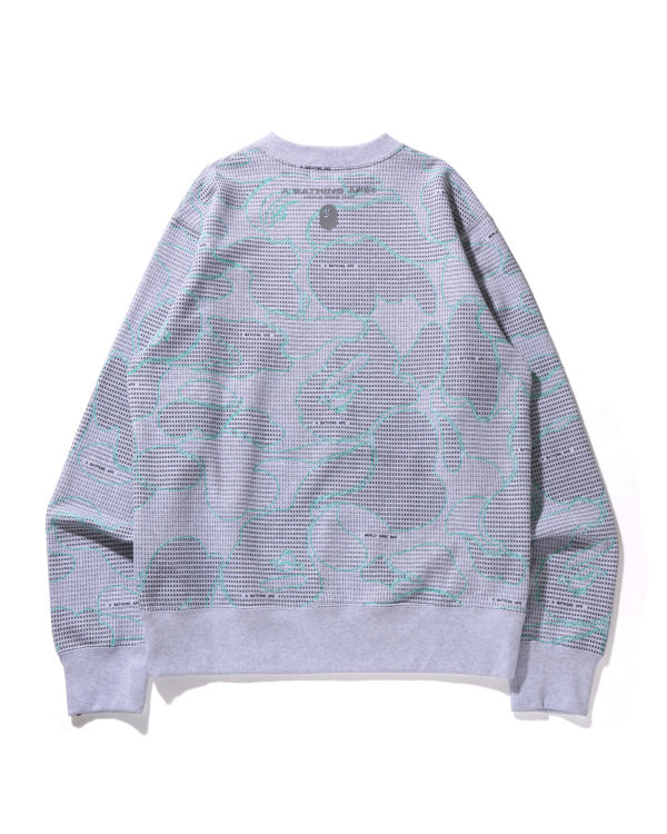 Pánské Mikiny Bape Text Code Camo Crewneck Světle Šedé | 92401YZGO