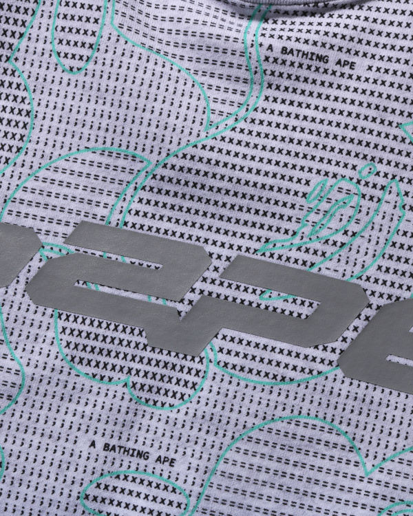 Pánské Mikiny Bape Text Code Camo Crewneck Světle Šedé | 92401YZGO