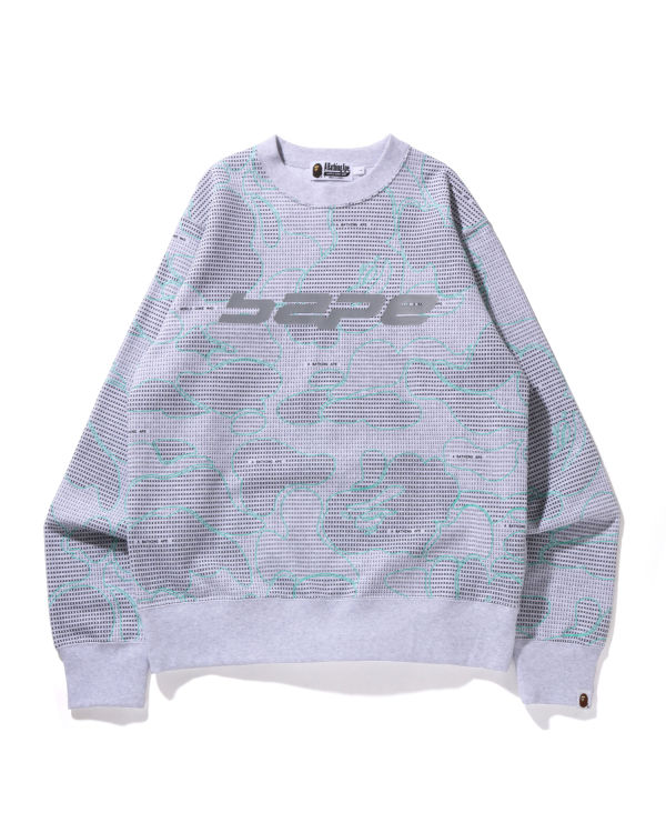 Pánské Mikiny Bape Text Code Camo Crewneck Světle Šedé | 92401YZGO