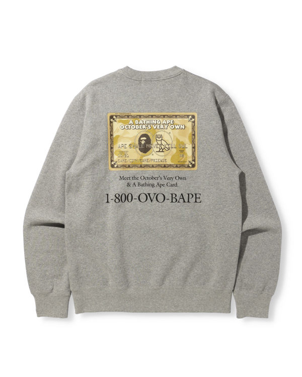 Pánské Mikiny Bape X OVO Card Crew Neck Šedé | 16398BXYO